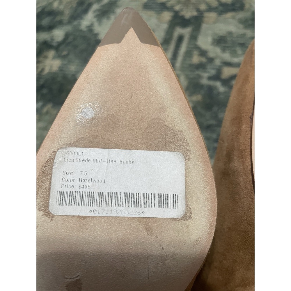 Veronica Beard Lisa 70' Suede Heeled Ankle Boots Size 7.5 Hazelnut Elegant - Picture 8 of 14
